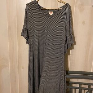 Striped Bell Sleeved Dress